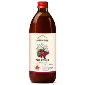 BoniFratres Sok z żurawiny 100% (z witaminą C), 500 ml – Produkty Bonifraterskie