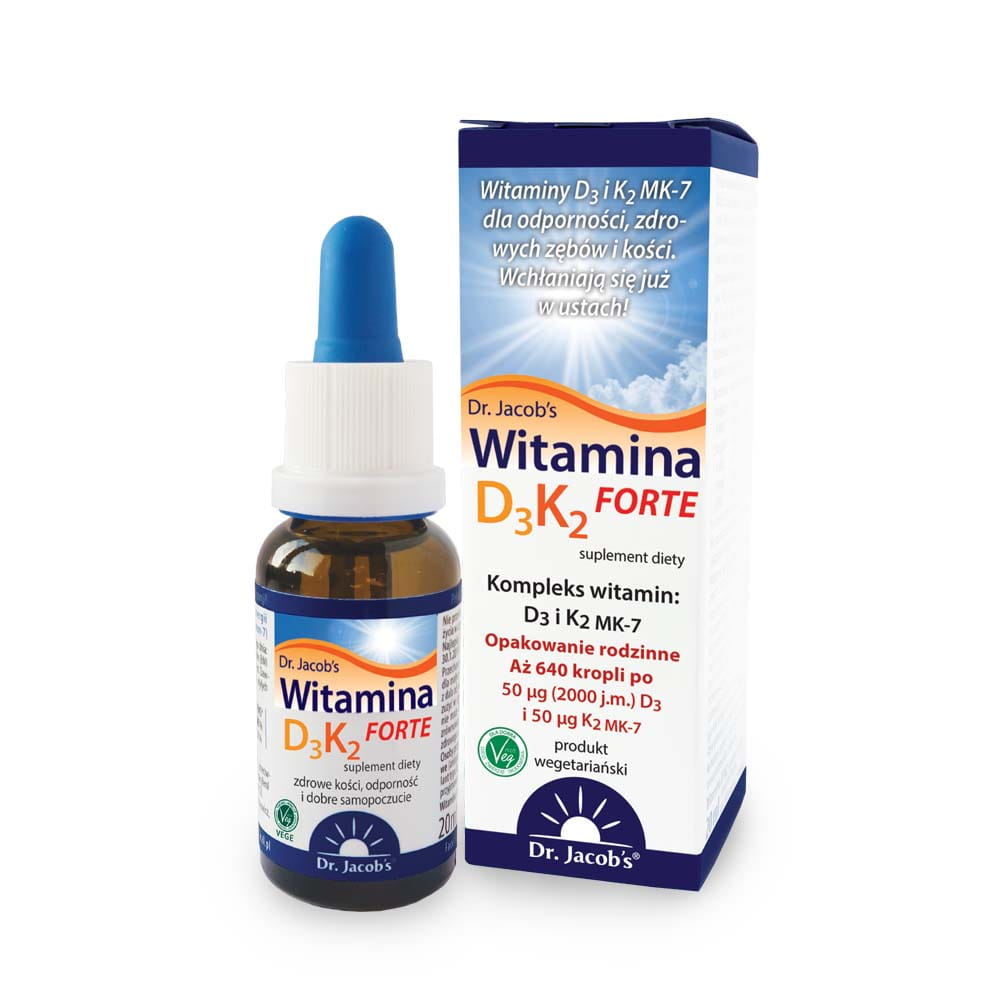 Witamina D3 K2 Forte, krople, 20 ml – Dr. Jacob's