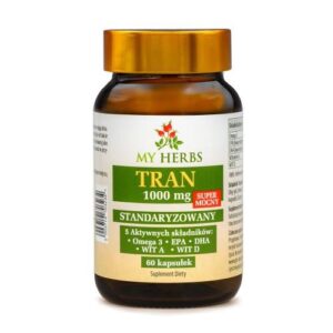 Tran 1000 mg (Super Mocny, Standaryzowany), 60 kaps. – Bio Herbs