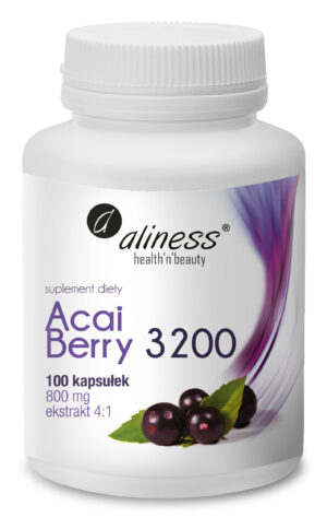 Acai Berry 3200 (Ekstrakt z jagód acai z acerolą i chromem), 100 kaps. – Aliness