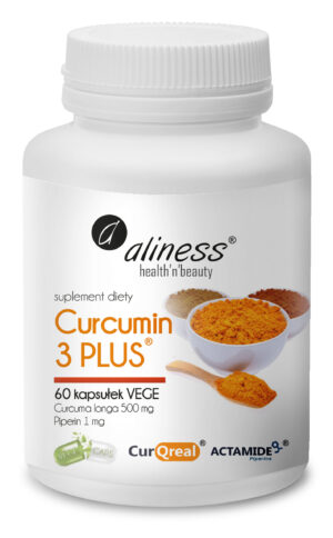Curcumin 3 PLUS Kurkuma + Piperyna 500 mg/1 mg, 60 kaps. – Aliness