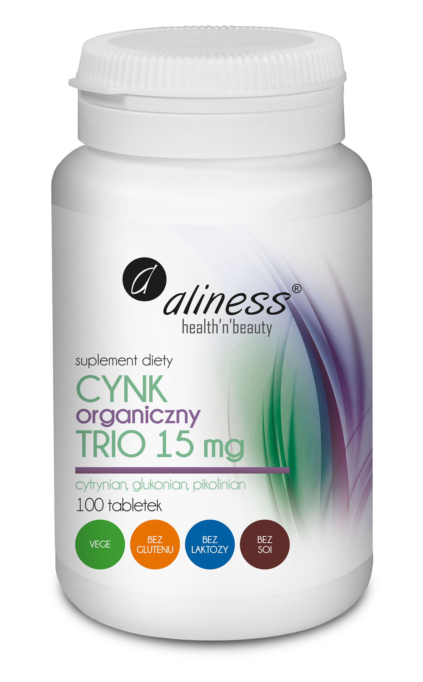 Aliness, Cynk Organiczny Trio 15 mg, 100 tab.