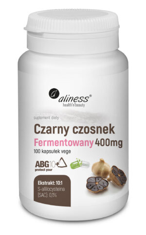 Czarny Czosnek Fermentowany ABG10+ 400 mg, 100 kaps. – Aliness