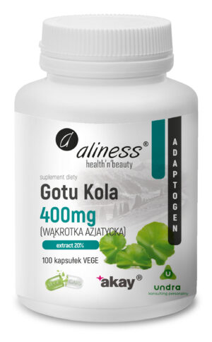 Gotu Kola (wąkrotka azjatycka) 400 mg, 100 kaps. – Aliness