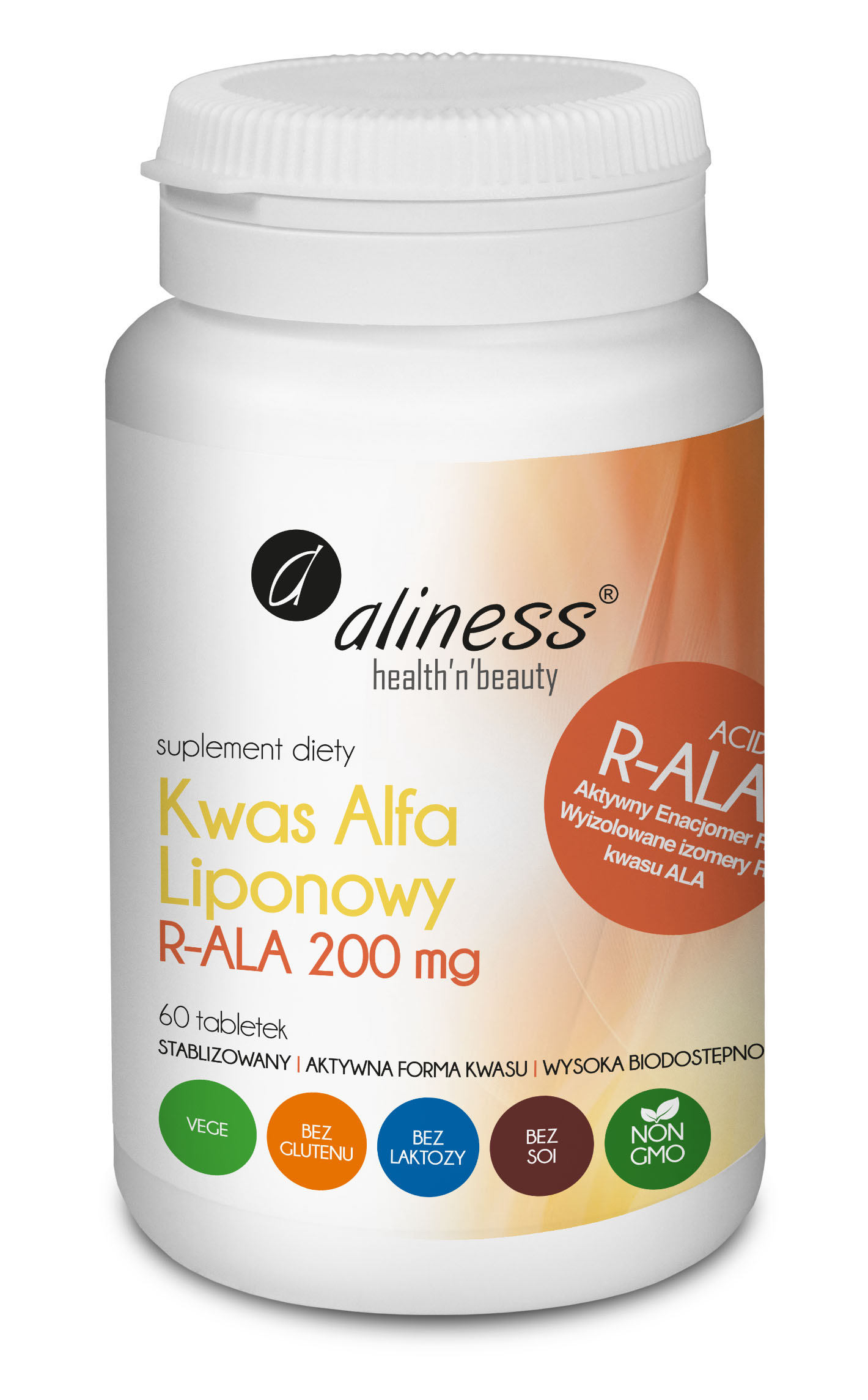 Kwas Alfa Liponowy R-ALA 200 mg, 60 tabl. – Aliness