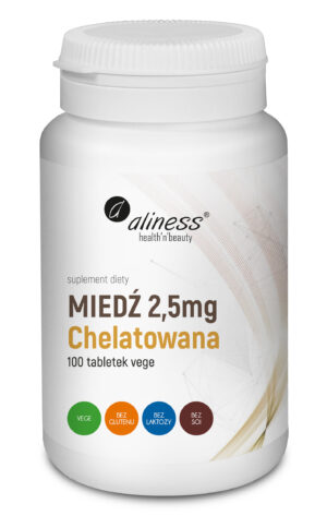 Aliness, Miedź chelatowana 2,5 mg x 100 Vege tabs.