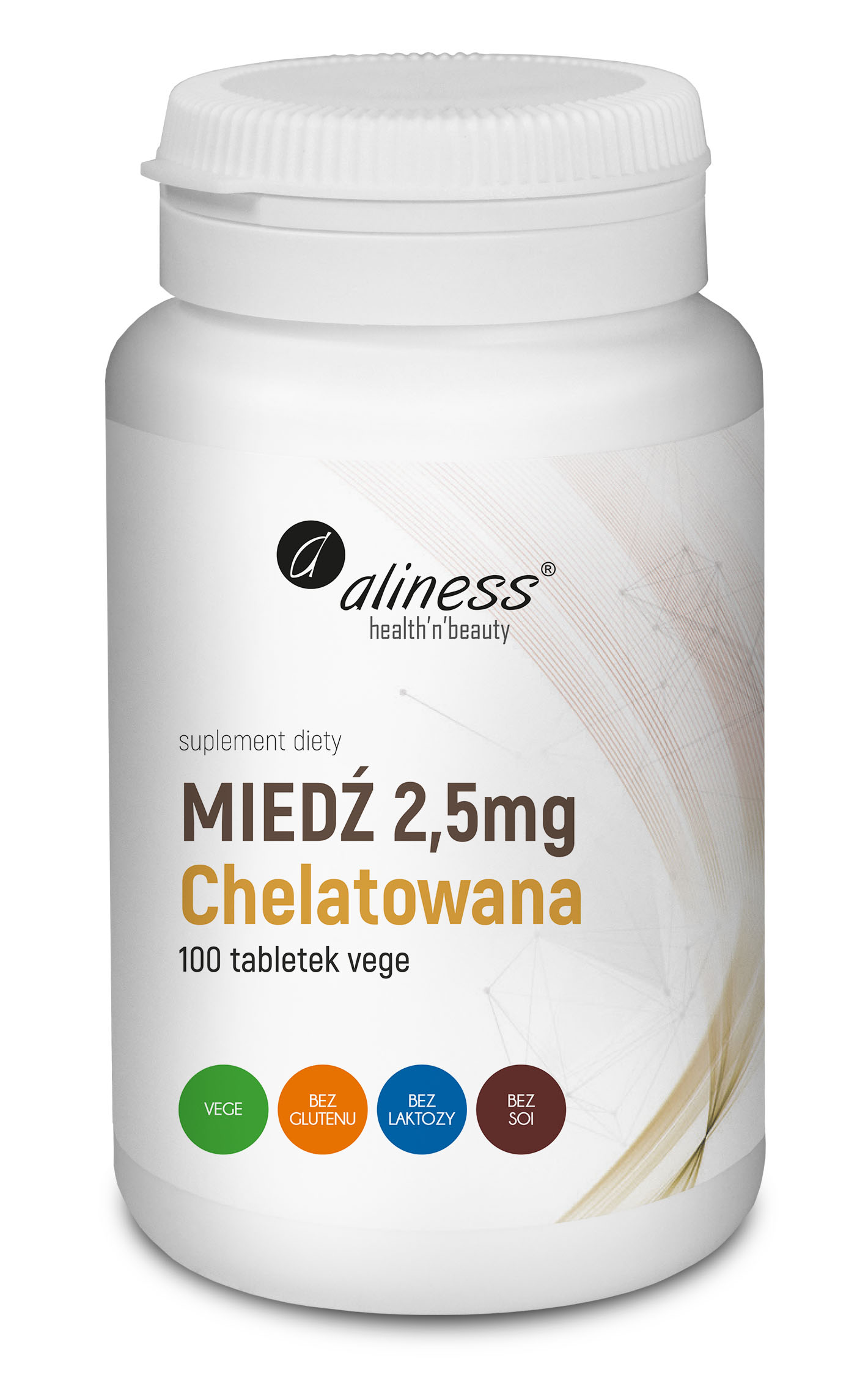 Aliness, Miedź chelatowana 2,5 mg x 100 Vege tabs.
