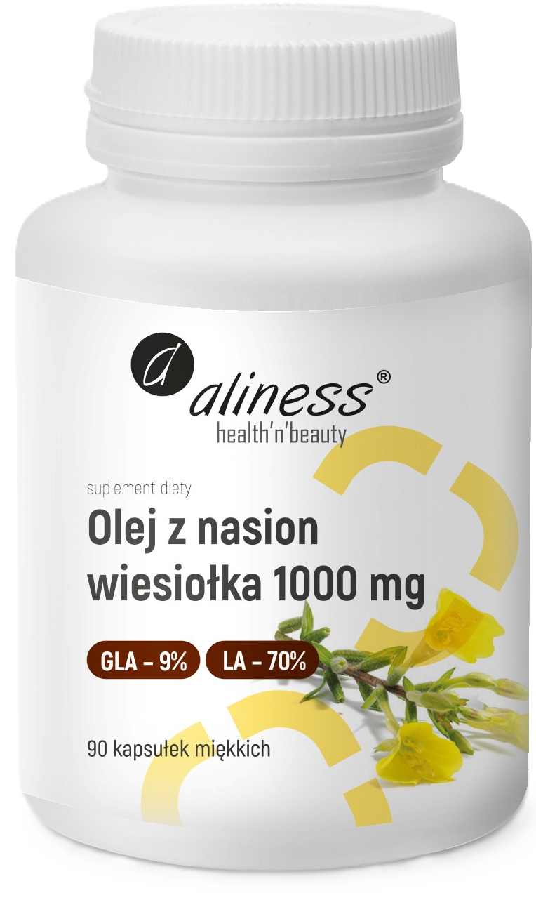 Olej z nasion wiesiołka 9%, 1000 mg, 90 kaps. – Aliness