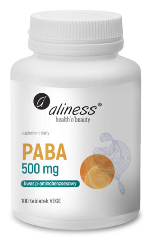 Aliness, PABA (kwas p-aminobenzoesowy) 500 mg x100 vege tabs.