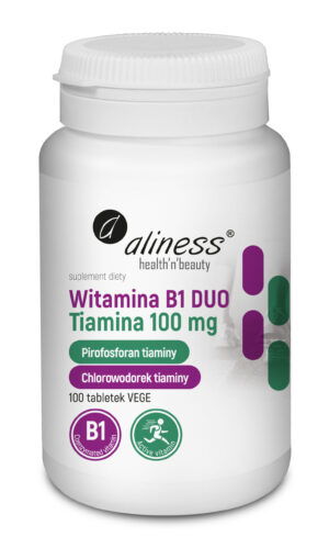 Witamina B1 DUO (Tiamina) 100 mg, 100 tabl. vege – Aliness