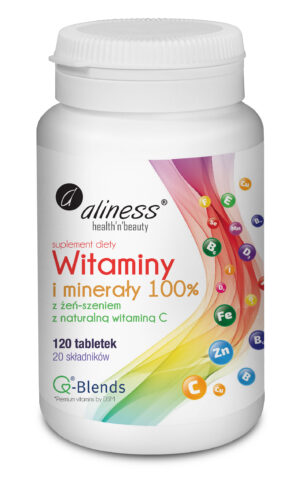 Witaminy i Minerały 100%, 120 tabl. – Aliness