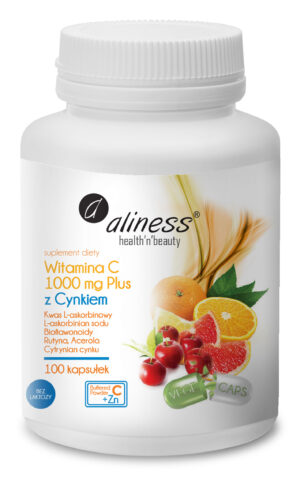 Witamina C 1000 mg Plus z cynkiem, 100 kaps. – Aliness