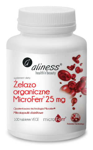 MicroFerr Żelazo organiczne 25 mg, 100 tabl. – Aliness