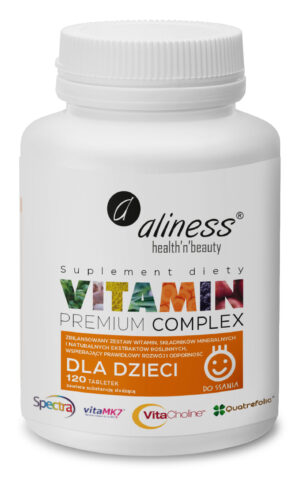 Premium Vitamin Complex dla dzieci, 120 tabl. do ssania – Aliness