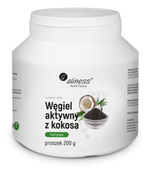 Węgiel aktywny z kokosa Food Grade, proszek 200 g – Aliness