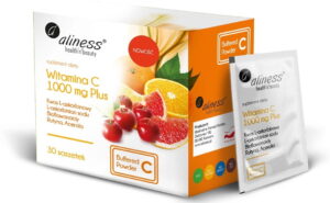 Witamina C 1000 mg Plus (Bioflawonoidy, rutyna, acerola), 30 sasz. – Aliness