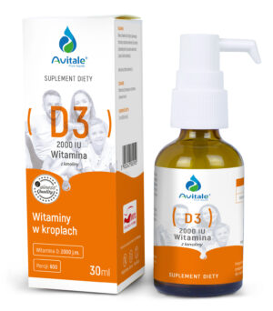 Avitale Witamina D3 2000 IU (z lanoliny, krople), 30 ml – Aliness