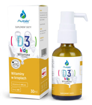 Avitale D3 Kids Witamina D3 400 IU z lanoliny, krople, 30 ml – Avitale