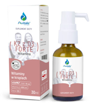 Avitale Witamina K2 + D3 Forte (VitaMK7 50 µg + D3 4000 IU), krople, 30 ml – Medicaline