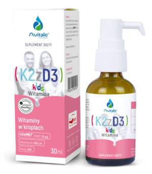 Avitale K2 + D3 Kids (VitaMK7 25 µg + D3 400 IU), krople, 30 ml – Aliness