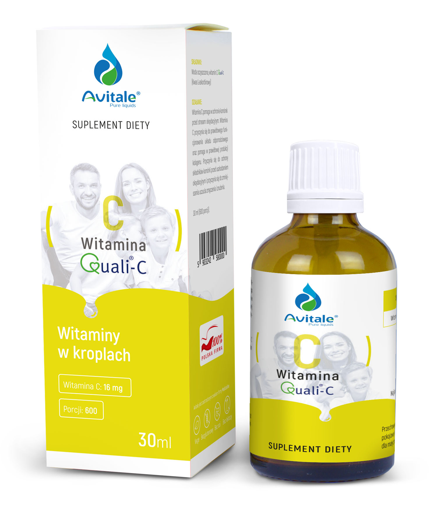 Krople Avitale, Witamina C Quali-C® 16 mg (kwas Laskorbinowy), 30 ml