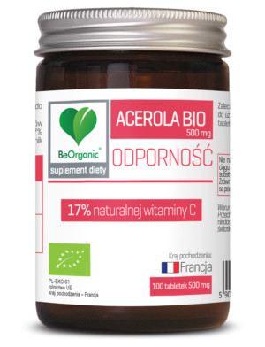 BeOrganic Acerola BIO 17% witaminy C, 500 mg, 100 tabl. – Aliness