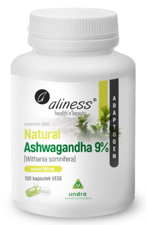 Natural Ashwagandha 560 mg (ekstrakt 9%), 100 kaps. vege – Aliness