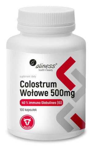 Colostrum Wołowe IG 40% 500 mg, 100 kaps. – Aliness