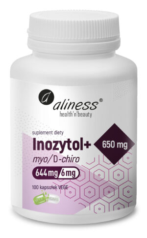 Inozytol myo/D-chiro 650 mg + B6, 100 kaps. – Aliness
