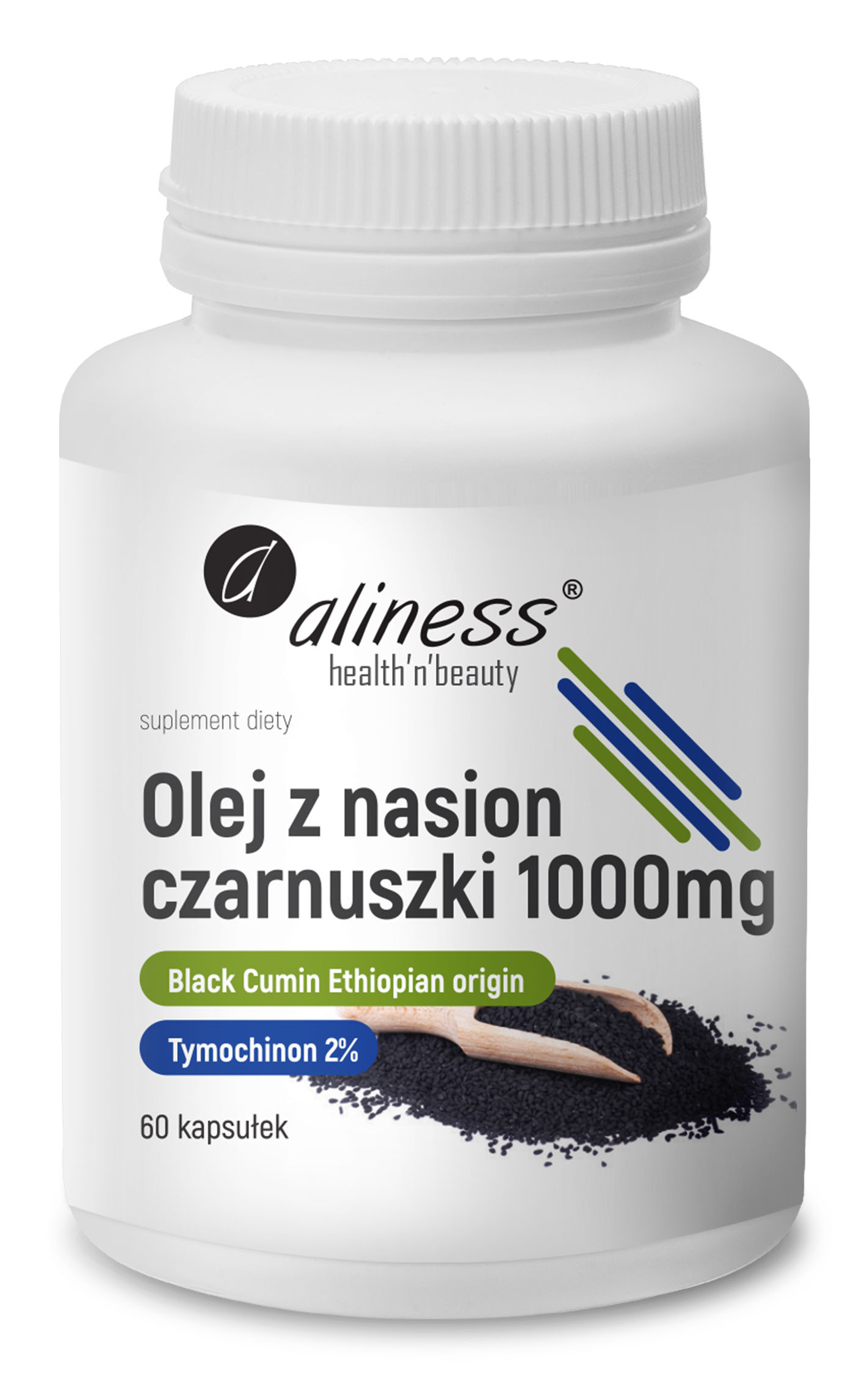 Olej z nasion czarnuszki 2%, 1000 mg, 60 kaps. – Aliness