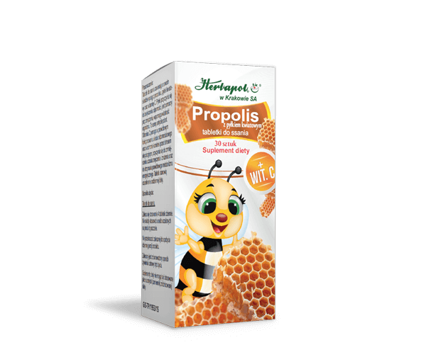 Propolis z pyłkiem kwiatowym, 30 tabl. do ssania – Herbapol Kraków