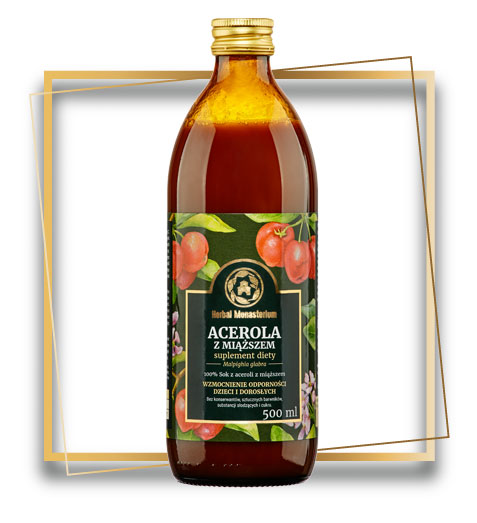 Sok z aceroli z miąższem, 500 ml – Herbal Monasterium