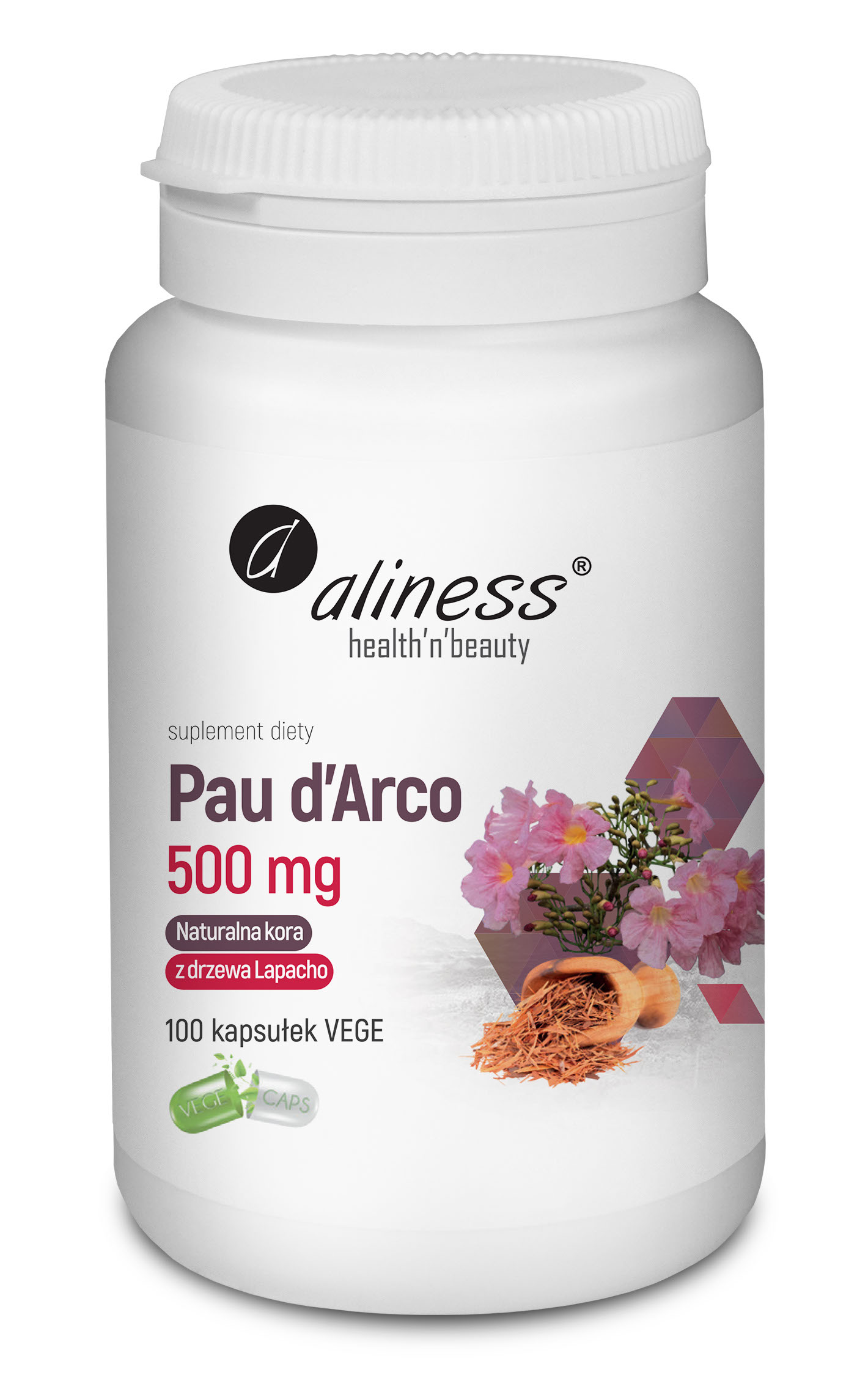 Pau d'Arco (sproszkowana kora lapacho) 500 mg, 100 kaps. – Aliness