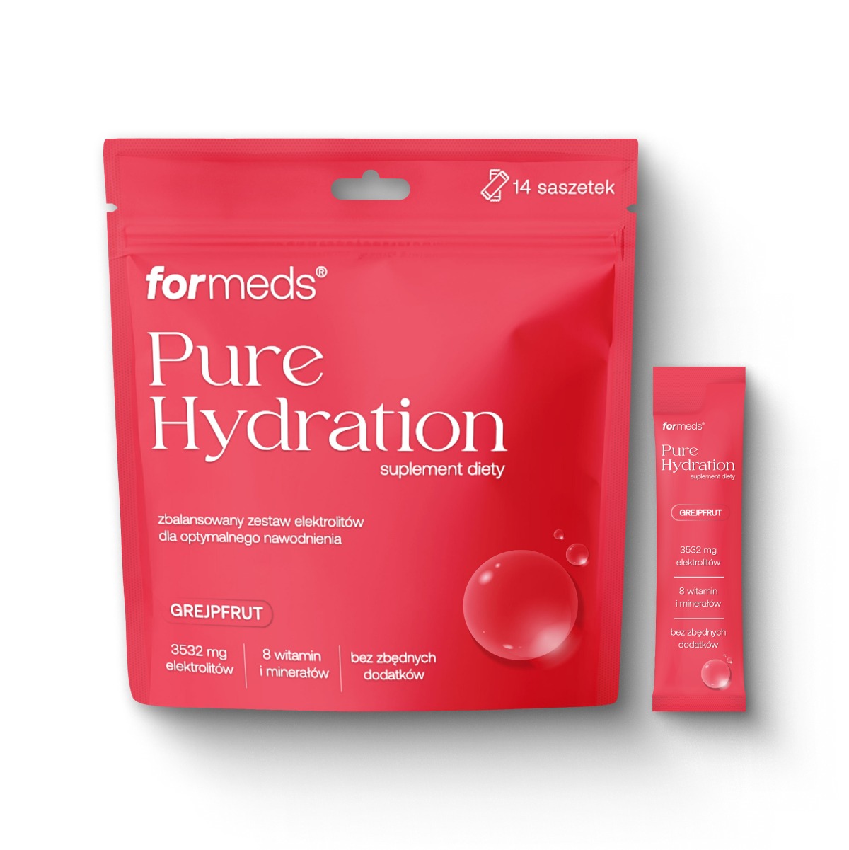 Pure Hydration Elektrolity grejpfrut, 14 sasz. – Formeds